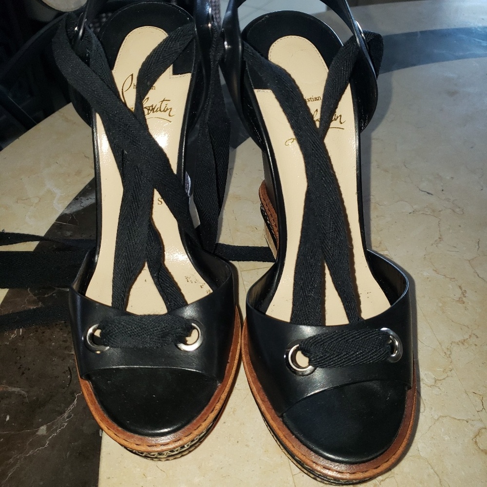 Christian louboutin wedges authentic
